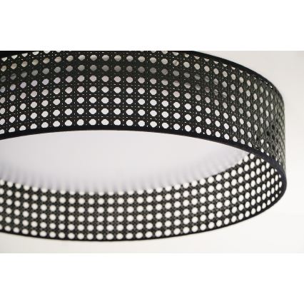 Duolla - Plafonnier ROLLER RATTAN LED/24W/230V d. 45 cm noir
