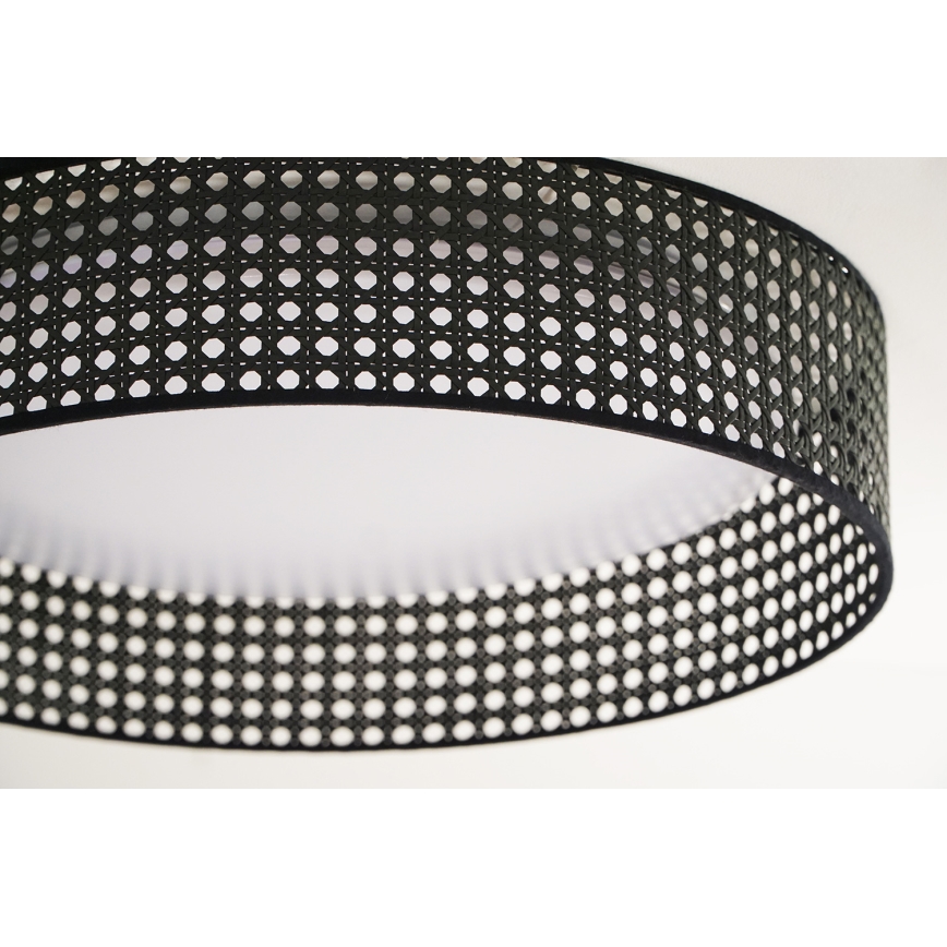 Duolla - Plafonnier ROLLER RATTAN LED/24W/230V d. 45 cm noir