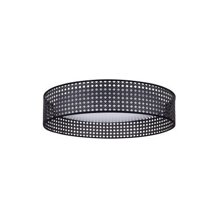 Duolla - Plafonnier ROLLER RATTAN LED/24W/230V d. 45 cm noir