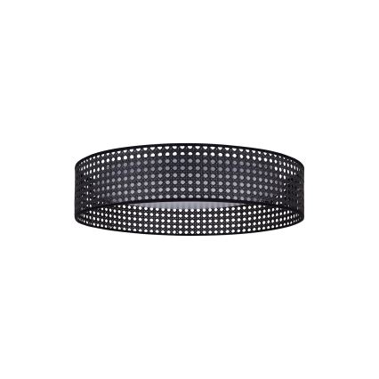 Duolla - Plafonnier ROLLER RATTAN LED/24W/230V d. 45 cm noir