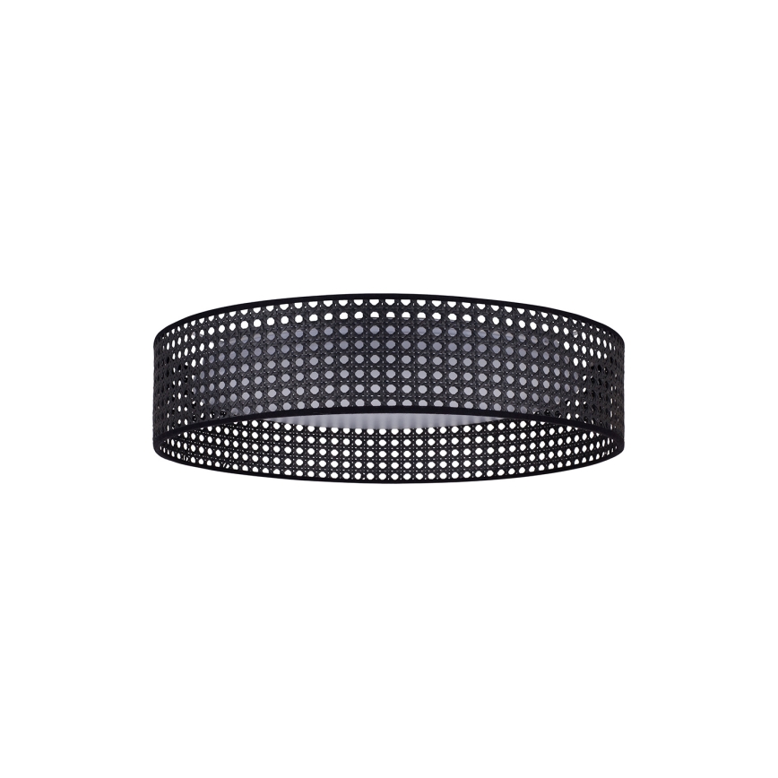 Duolla - Plafonnier ROLLER RATTAN LED/24W/230V d. 45 cm noir
