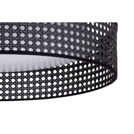 Duolla - Plafonnier ROLLER RATTAN LED/24W/230V d. 45 cm noir