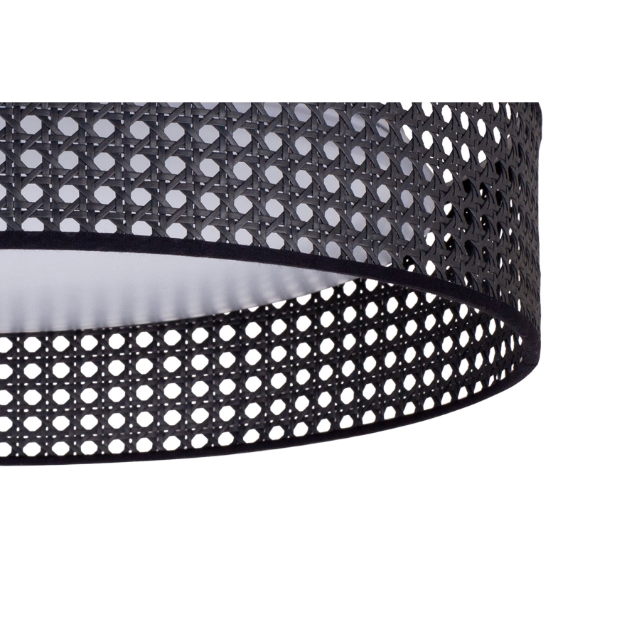 Duolla - Plafonnier ROLLER RATTAN LED/24W/230V d. 45 cm noir