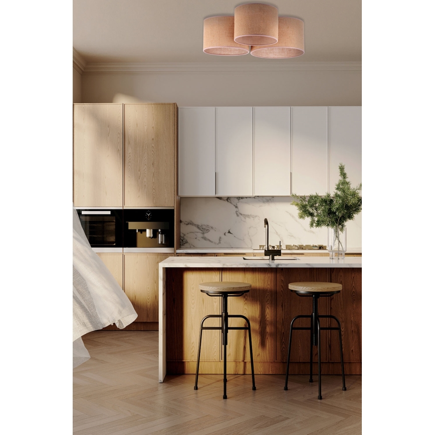 Duolla - Plafonnier ROLLER TRIO 3xE27/60W/230V beige