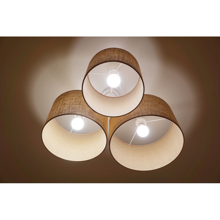 Duolla - Plafonnier ROLLER TRIO 3xE27/60W/230V beige
