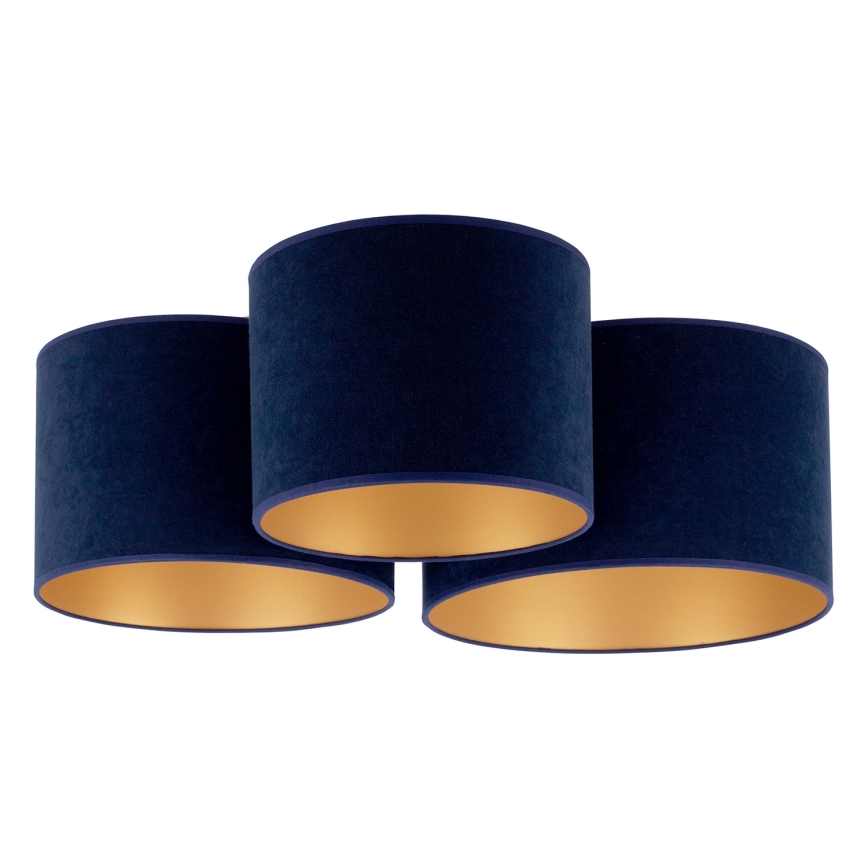 Duolla - Plafonnier ROLLER TRIO 3xE27/60W/230V bleu
