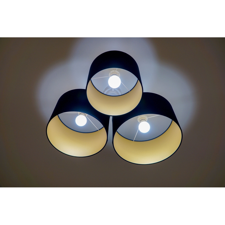 Duolla - Plafonnier ROLLER TRIO 3xE27/60W/230V bleu