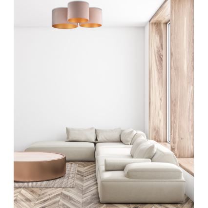 Duolla - Plafonnier ROLLER TRIO 3xE27/60W/230V marron