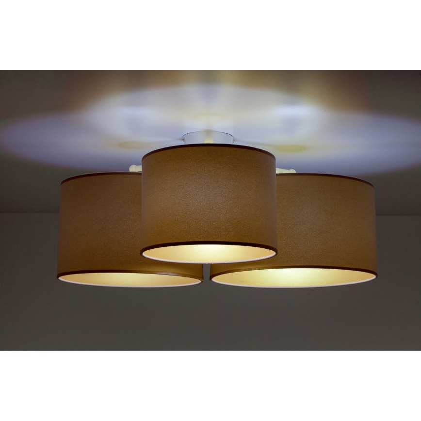 Duolla - Plafonnier ROLLER TRIO 3xE27/60W/230V marron