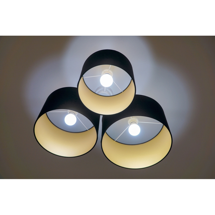 Duolla - Plafonnier ROLLER TRIO 3xE27/60W/230V noir/doré