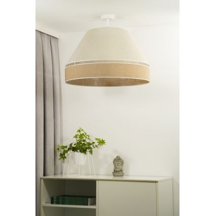 Duolla - Plafonnier YUTE AVIGNON 1xE27/15W/230V d. 60 cm gris/marron
