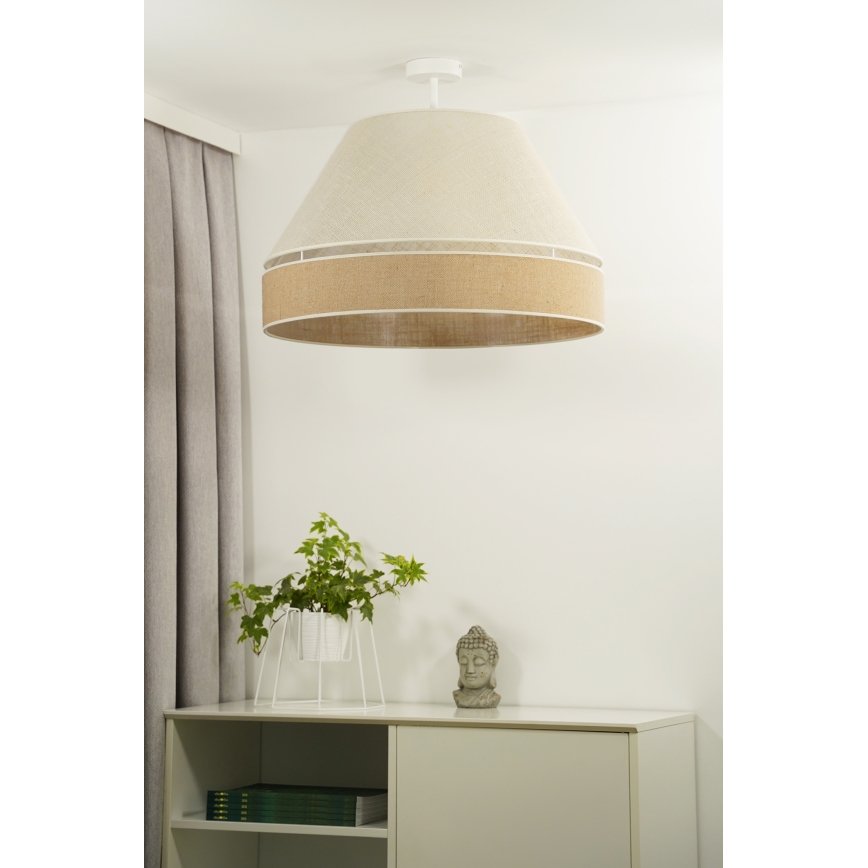 Duolla - Plafonnier YUTE AVIGNON 1xE27/15W/230V d. 60 cm gris/marron