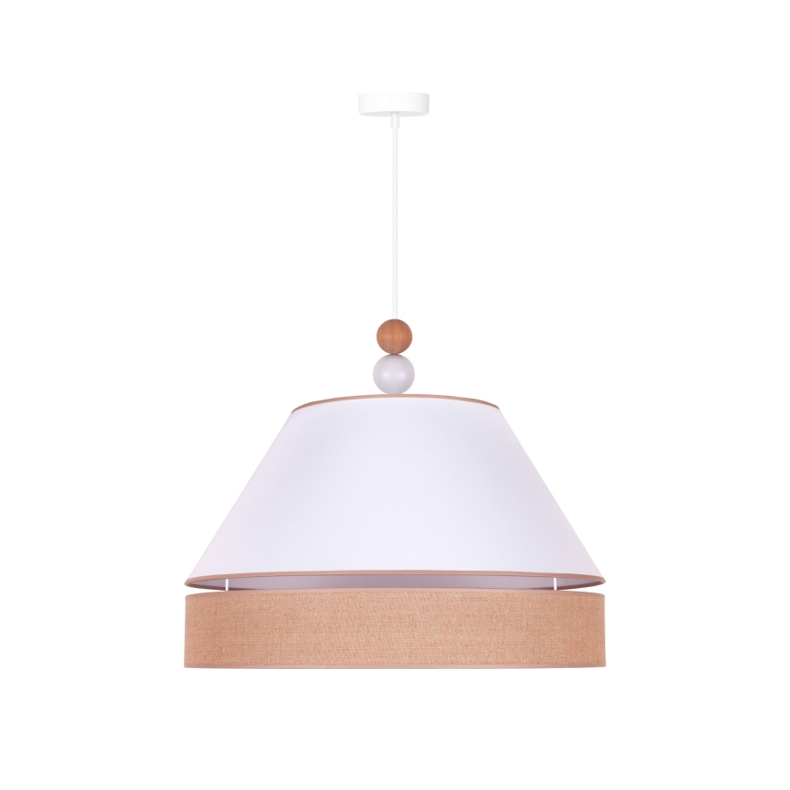 Duolla - Suspension filaire AVIGNON 1xE27/15W/230V diam. 60 cm blanc/marron
