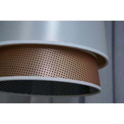 Duolla - Suspension filaire BELL SHINY 1xE27/15W/230V d. 25 cm blanc/cuivre