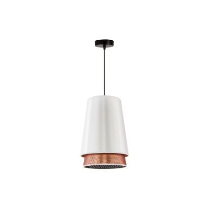Duolla - Suspension filaire BELL SHINY 1xE27/15W/230V d. 25 cm blanc/cuivre