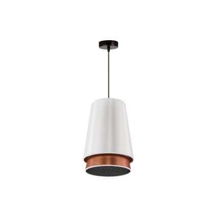 Duolla - Suspension filaire BELL SHINY 1xE27/15W/230V d. 25 cm blanc/cuivre