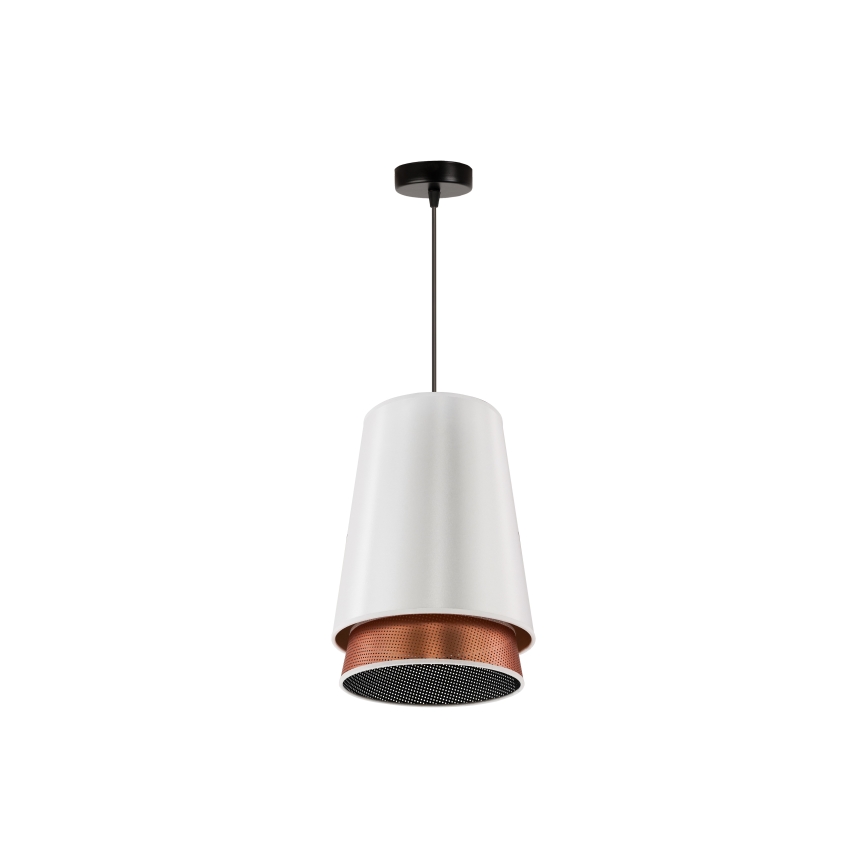 Duolla - Suspension filaire BELL SHINY 1xE27/15W/230V d. 25 cm blanc/cuivre