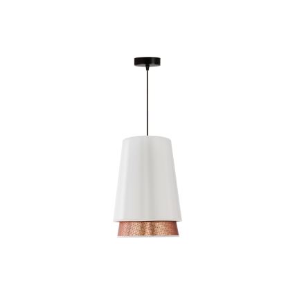 Duolla - Suspension filaire BELL SHINY 1xE27/15W/230V d. 25 cm blanc/cuivre