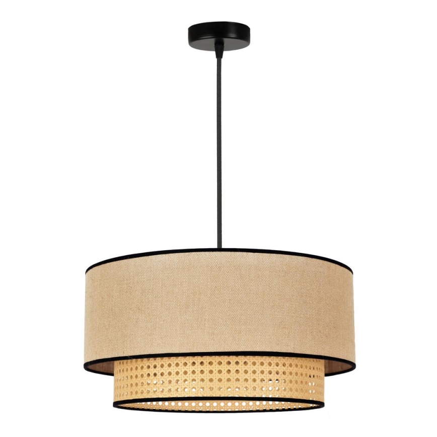 Duolla - Suspension filaire BOHO 1xE27/15W/230V d. 45 cm beige/rotin