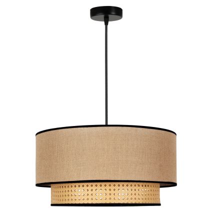 Duolla - Suspension filaire BOHO 1xE27/15W/230V d. 45 cm beige/rotin