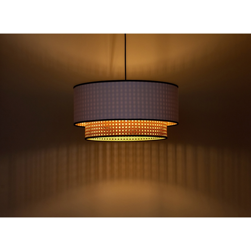 Duolla - Suspension filaire BOHO 1xE27/15W/230V d. 45 cm blanc/rotin