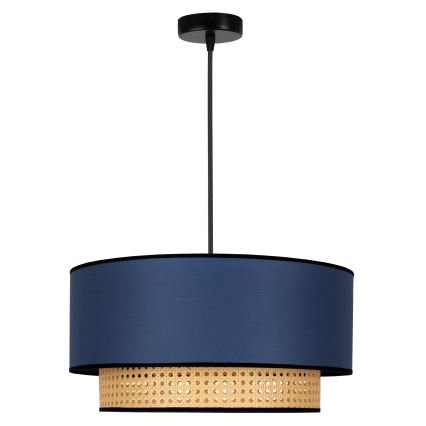 Duolla - Suspension filaire BOHO 1xE27/15W/230V d. 45 cm bleu/rotin