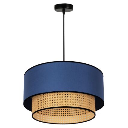 Duolla - Suspension filaire BOHO 1xE27/15W/230V d. 45 cm bleu/rotin