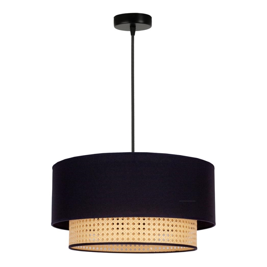 Duolla - Suspension filaire BOHO 1xE27/15W/230V d. 45 cm noir/rotin