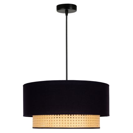 Duolla - Suspension filaire BOHO 1xE27/15W/230V d. 45 cm noir/rotin