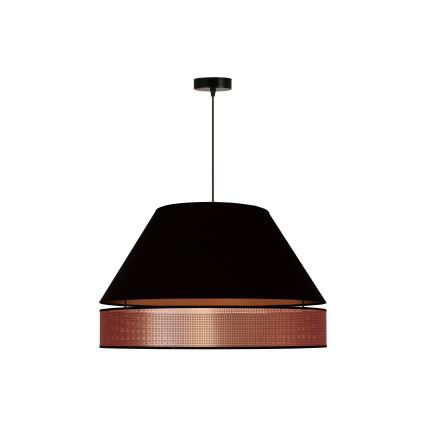 Duolla - Suspension filaire COPPER SHINY 1xE27/15W/230V d. 60 cm noir/cuivre