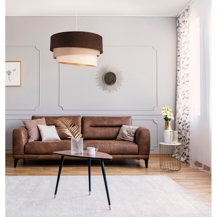 Duolla - Suspension filaire DEVON 1xE27/40W/230V d. 45 cm marron/beige