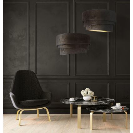 Duolla - Suspension filaire DEVON 1xE27/40W/230V d. 45 cm noir/doré