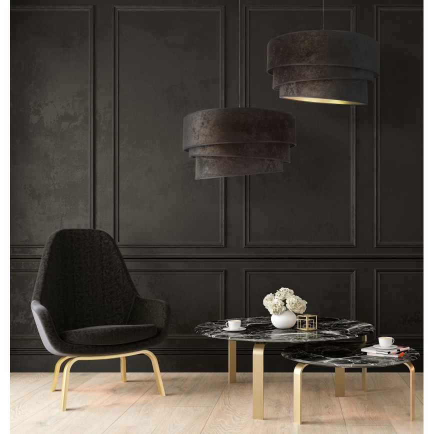 Duolla - Suspension filaire DEVON 1xE27/40W/230V d. 45 cm noir/doré