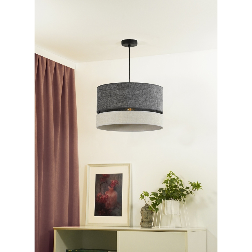 Duolla - Suspension filaire DOUBLE 1xE27/15W/230V d. 40 cm gris