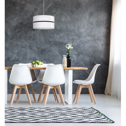 Duolla - Suspension filaire DUO 1xE27/15W/230V d. 40 cm blanc/noir