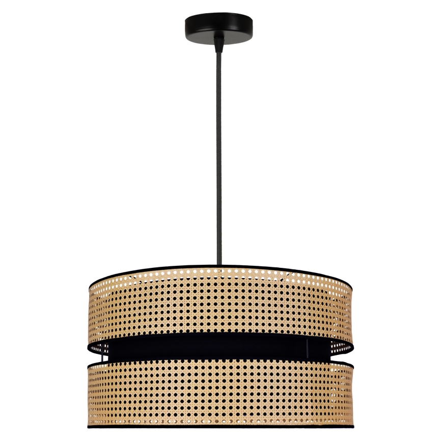 Duolla - Suspension filaire DUO 1xE27/15W/230V d. 40 cm rotin/noir