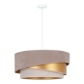 Duolla - Suspension filaire KOBO 1xE27/15W/230V d. 45 cm marron/doré/crème
