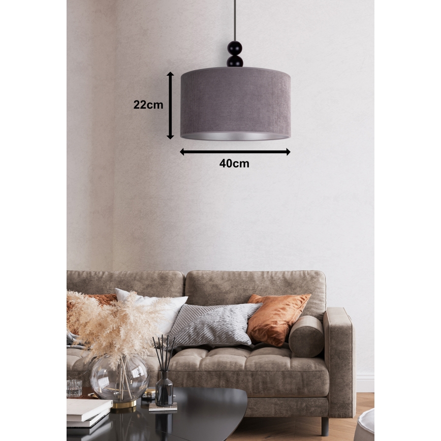 Duolla - Suspension filaire LYON 1xE27/15W/230V d. 40 cm gris