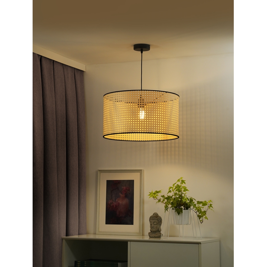 Duolla - Suspension filaire ROLLER 1xE27/15W/230V d. 45 cm rotin/noir