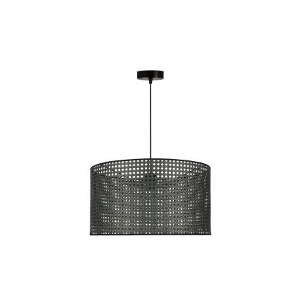 Duolla - Suspension filaire ROLLER RATTAN 1xE27/15W/230V d. 45 cm noir