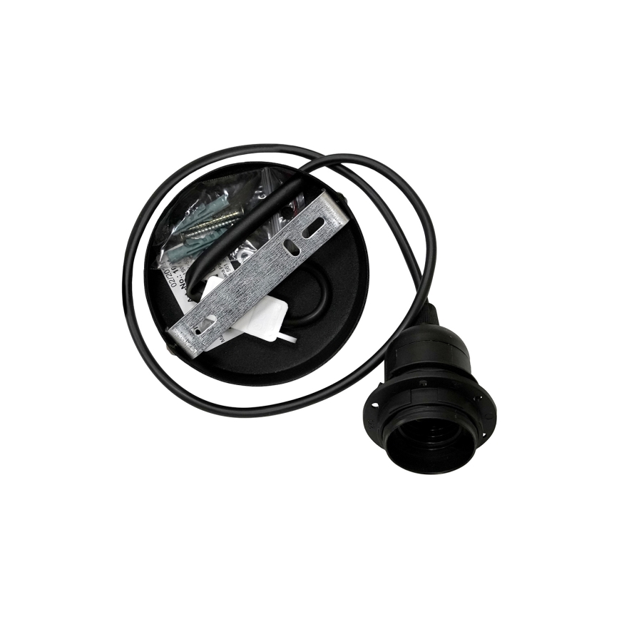 Duolla - Suspension filaire ROLLER RATTAN 1xE27/15W/230V d. 45 cm noir