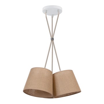 Duolla - Suspension filaire ROSSA 3xE27/15W/230V d. 45 cm marron