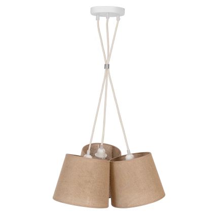 Duolla - Suspension filaire ROSSA 3xE27/15W/230V d. 45 cm marron
