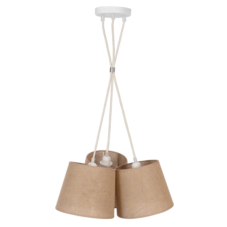 Duolla - Suspension filaire ROSSA 3xE27/15W/230V d. 45 cm marron