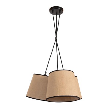 Duolla - Suspension filaire ROSSA 3xE27/15W/230V d. 45 cm marron/noir