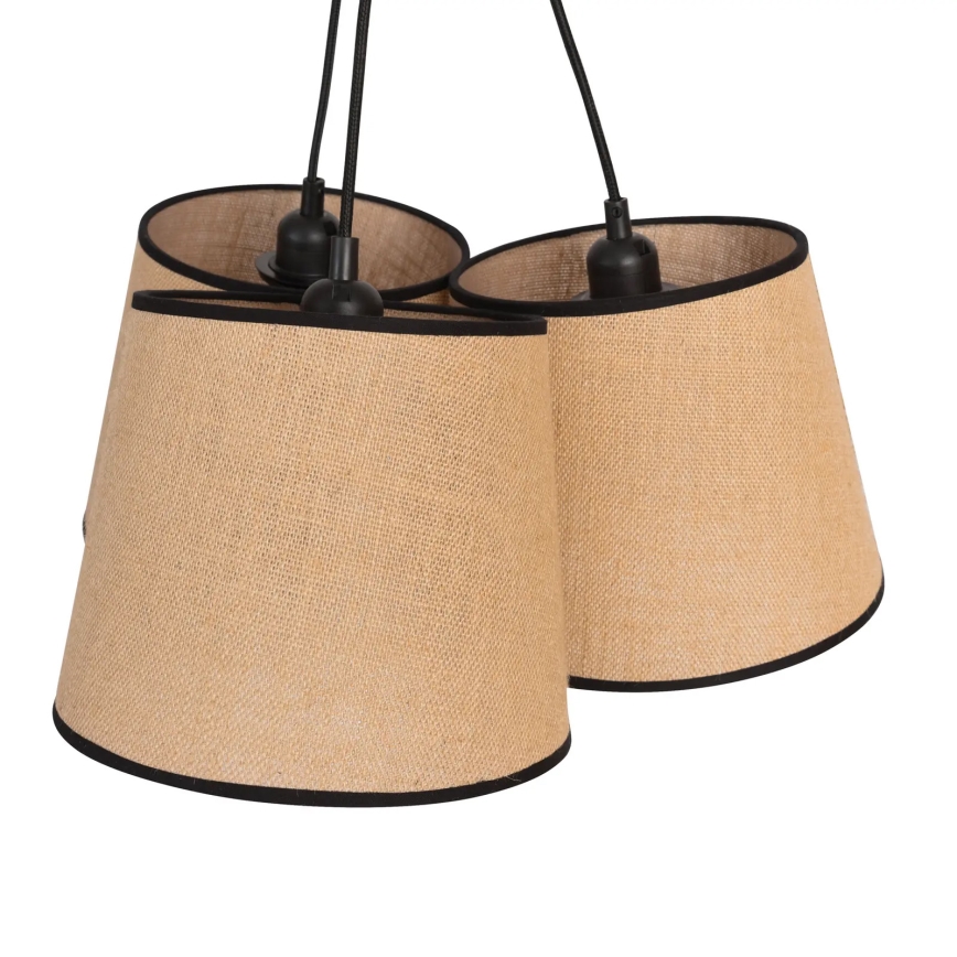 Duolla - Suspension filaire ROSSA 3xE27/15W/230V d. 45 cm marron/noir