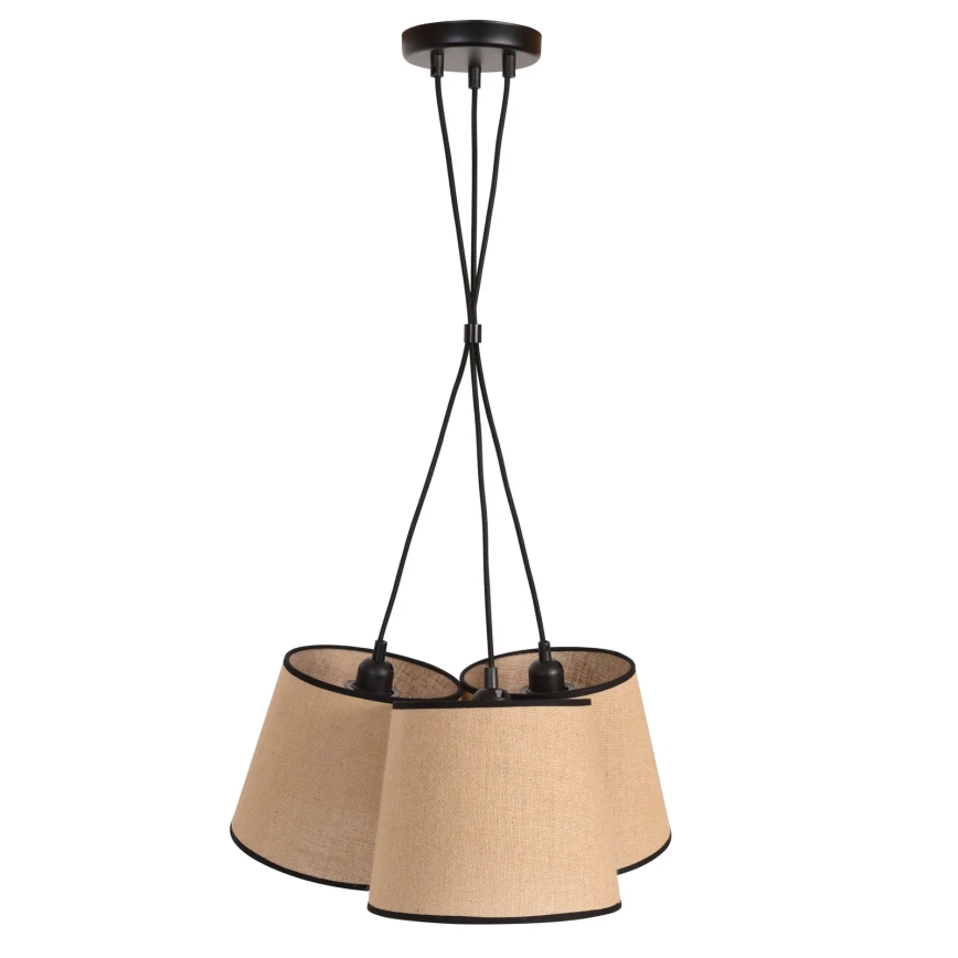 Duolla - Suspension filaire ROSSA 3xE27/15W/230V d. 45 cm marron/noir