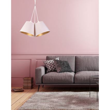 Duolla - Suspension filaire TWIGGY 3xE27/40W/230V d. 60 cm blanc