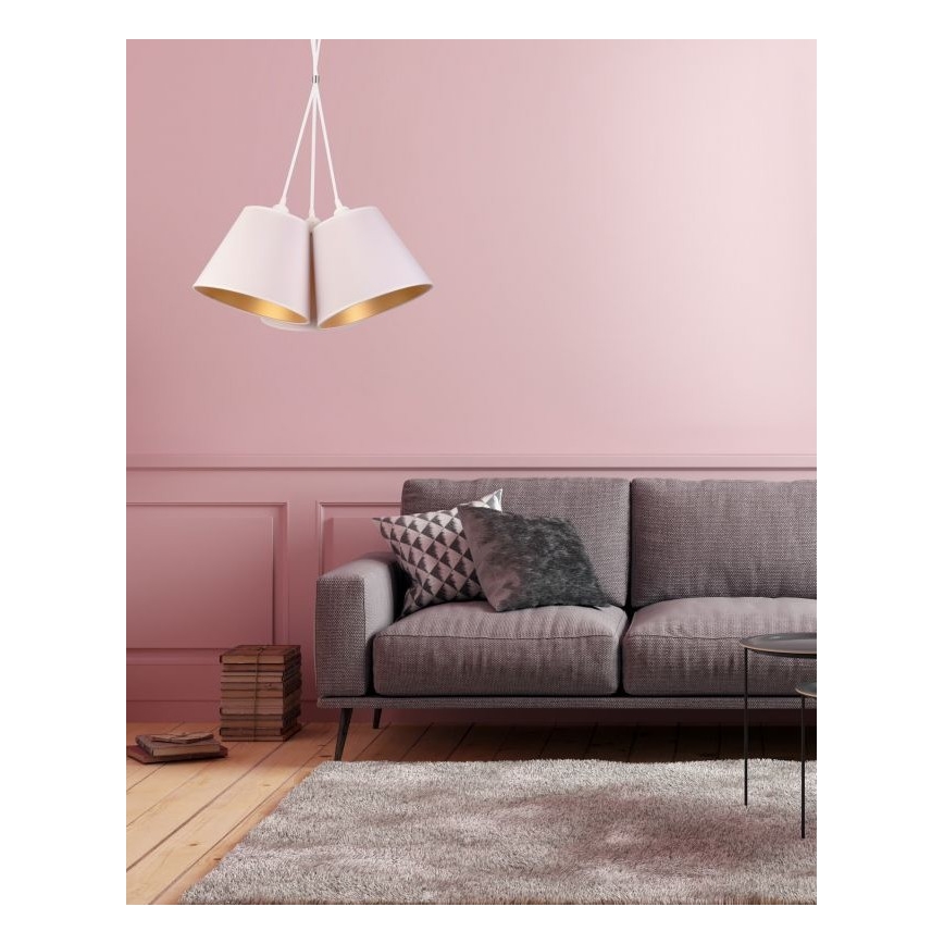 Duolla - Suspension filaire TWIGGY 3xE27/40W/230V d. 60 cm blanc