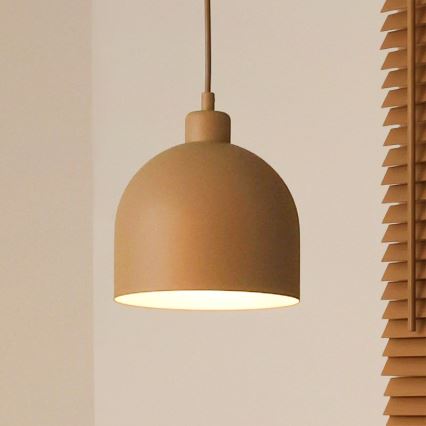 Duolla - Suspension sur câble IRONLINE 1xE27/15W/230V Ø 17 cm beige